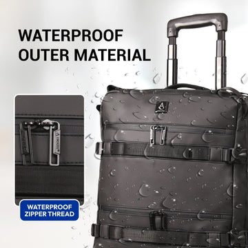 Aerolite Waterproof 45x36x20cm Easyjet Underseat Cabin Bag – 32L Travel Trolley with 2 Wheels, TSA Lock & 15.6” Laptop Compartment – Easyjet Maximum Size Hand Luggage - Black